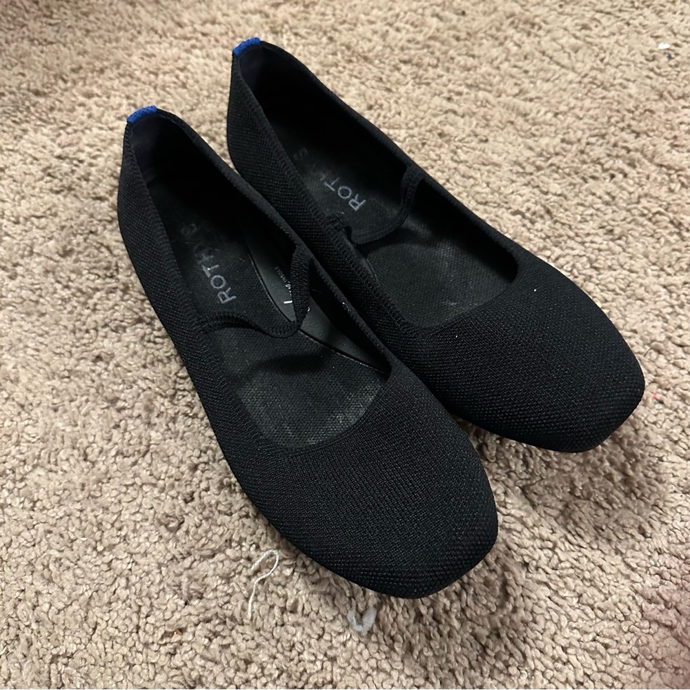 Rothy's the Max Black Knit mary jane Ballet Flats 8